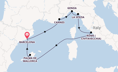Western Mediterranean from Barcelona, Spain with the MSC Grandiosa