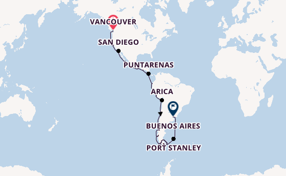 South America from Vancouver, Canada with the Nieuw Amsterdam