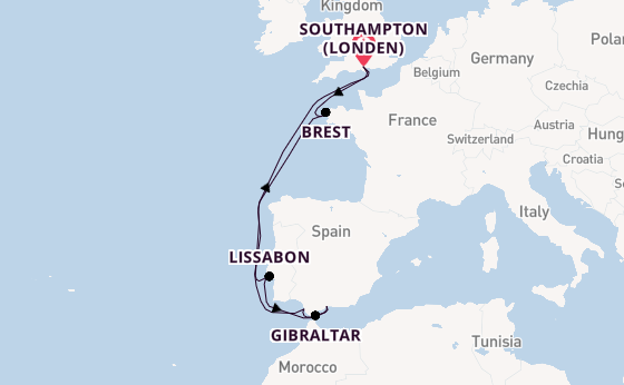 Engeland vanaf Southampton (Londen), Engeland met de MSC Meraviglia