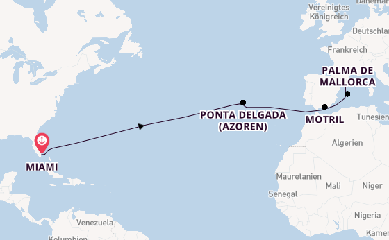 Transatlantik ab Miami auf der Norwegian Viva