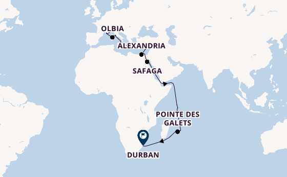 Mediterranean Sea from Genoa, Italy with the MSC Sinfonia