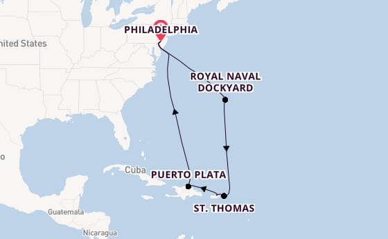 Caribbean from Philadelphia, Pennsylvania, USA with the Norwegian Pearl