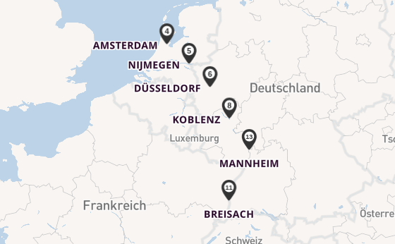 Rhein ab Köln, Deutschland auf der MS RHEIN MELODIE