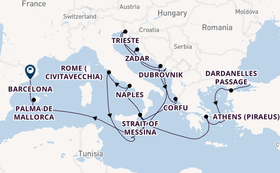 Mediterranean Sea from Istanbul, Turkey with the Queen Elizabeth