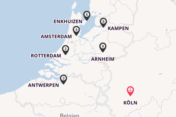 Ijssel ab Köln, Deutschland auf der MS VistaNova