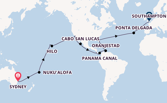 Luxury Sydney to Southampton Grand Voyage & Sydney Stay