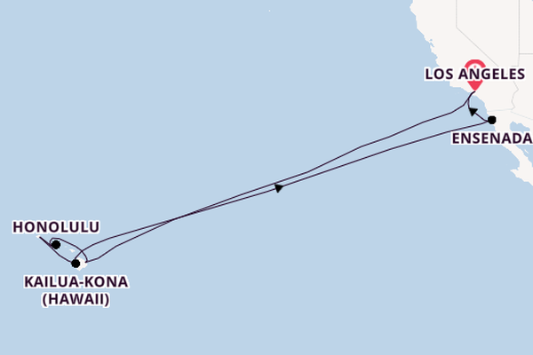 Hawaii from Los Angeles, California, USA with the Emerald Princess