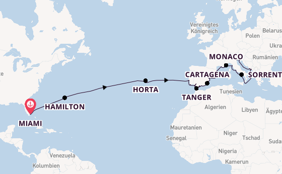 Transatlantik ab Miami auf der Azamara Journey