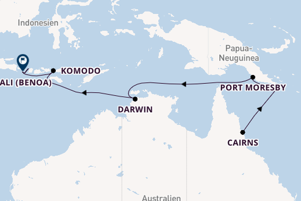 Indonesien ab Cairns, Australien auf der Artania