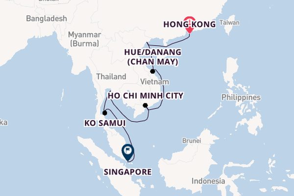 Southeast Asia from Hong Kong, China with the Azamara Pursuit