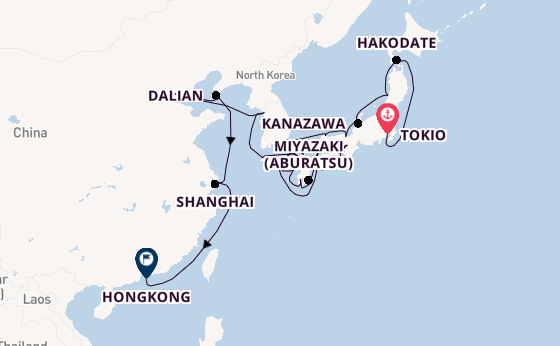 Oost-Azië vanaf Tokio, Japan met de Azamara Pursuit