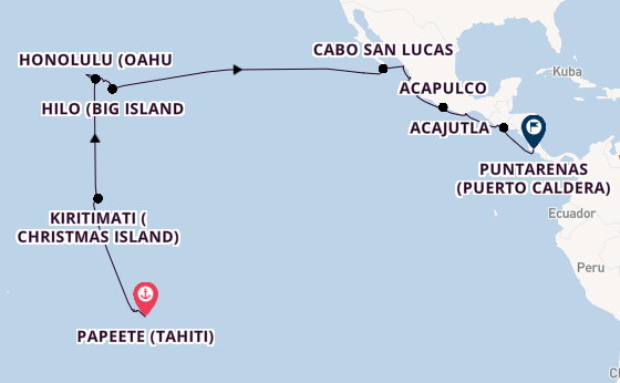 Polynesien ab Papeete (Tahiti), Französisch-Polynesien auf der MS Hamburg
