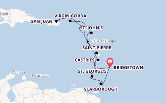 Southern Caribbean from Bridgetown, Barbados with the Azamara Journey