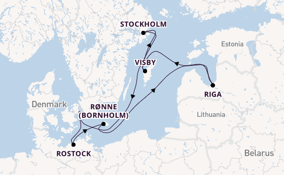 Oostzee vanaf Kopenhagen, Denemarken met de MSC Magnifica