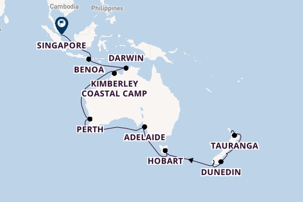 Australië en Nieuw-Zeeland vanaf Auckland, Nieuw-Zeeland met de Coral Princess