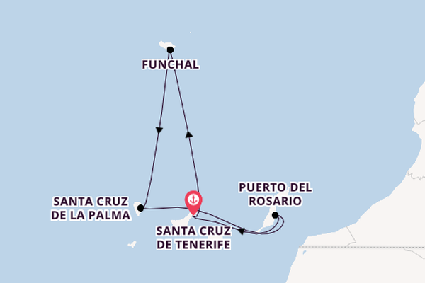 Kanarische Inseln ab Santa Cruz de Tenerife, Spanien auf der Azura