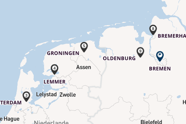 Westeuropa ab Amsterdam, Niederlande auf der VIVA RUBY