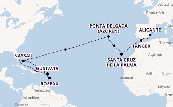 Transatlantik ab Miami auf der Seven Seas Grandeur