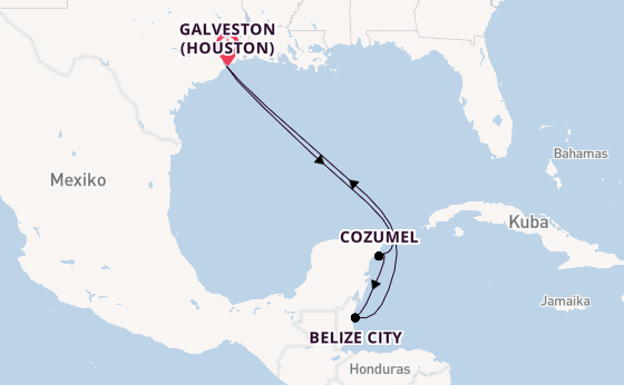Westliche Karibik ab Galveston (Houston), USA auf der Carnival Sunshine
