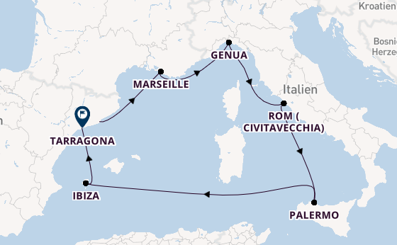 Westliches Mittelmeer ab Barcelona, Spanien auf der MSC Seaview