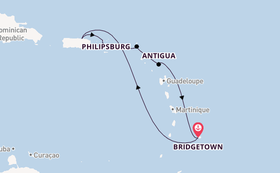 Caribbean from Bridgetown, Barbados with the Emerald Princess