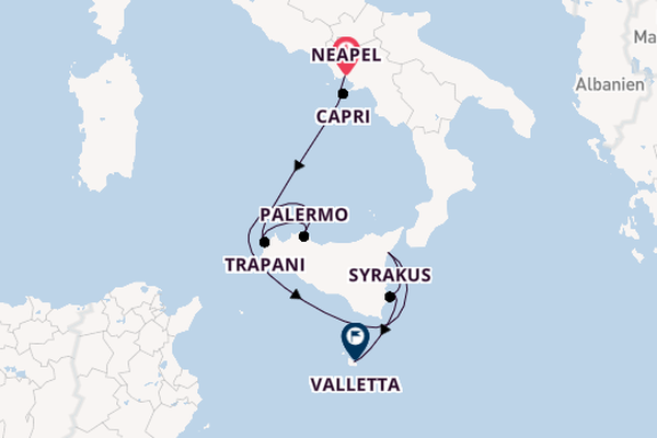 Westliches Mittelmeer ab Neapel, Italien auf der SEA CLOUD SPIRIT