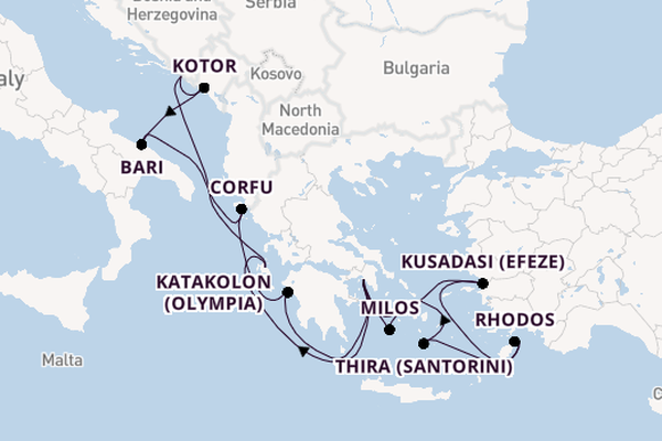 Oostelijke Middellandse Zee vanaf Athene (Piraeus), Griekenland met de Celestyal Journey