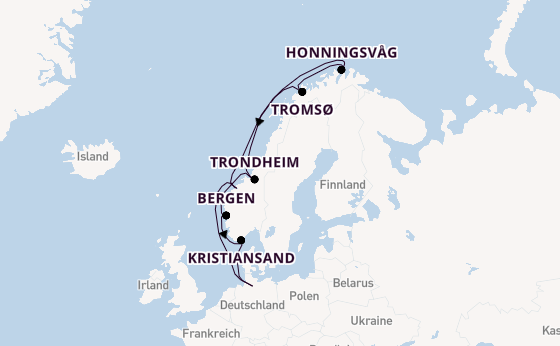 Norwegen ab Hamburg, Deutschland auf der MSC Preziosa