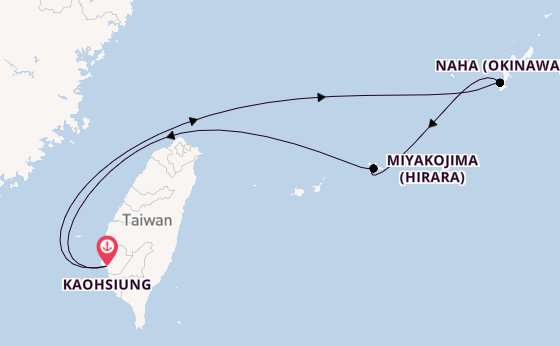Oost-Azië vanaf Kaohsiung, Taiwan met de Costa Serena