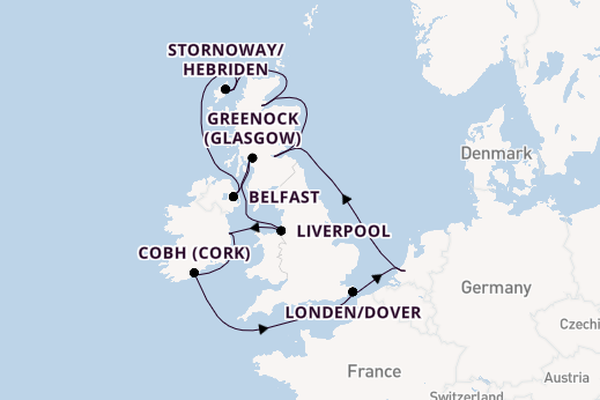 Britse Eilanden vanaf Rotterdam, Nederland met de Nieuw Statendam
