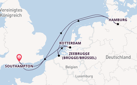 England ab Southampton, Großbritannien auf der MSC Preziosa