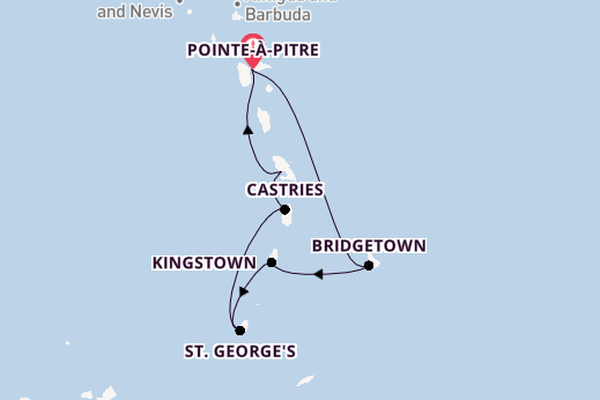 Zuidelijke Caraïben vanaf Pointe-à-Pitre, Guadeloupe met de MSC Virtuosa