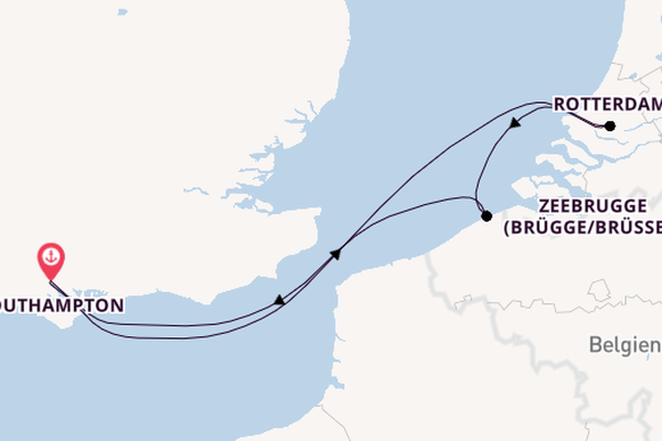 England ab Southampton, Großbritannien auf der Queen Elizabeth