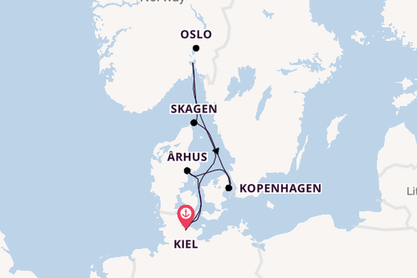 Noorwegen vanaf Kiel, Duitsland met AIDAnova