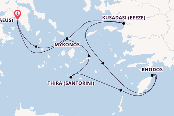 Oostelijke Middellandse Zee vanaf Athene (Piraeus), Griekenland met de Celestyal Journey
