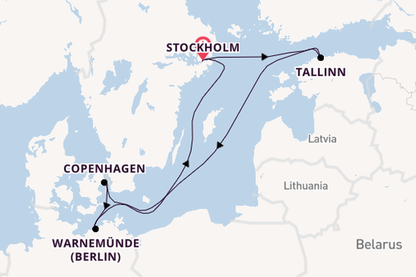 Baltic Sea from Stockholm, Sweden with the MSC Splendida