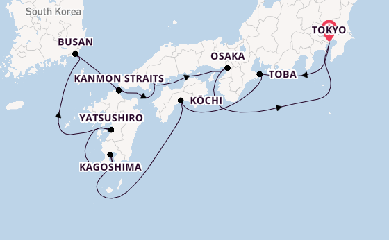 Japan from Tokyo, Japan with the Sapphire Princess