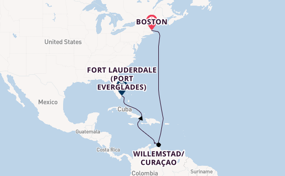 Southern Caribbean from Boston, Massachusetts, USA with the Celebrity Silhouette