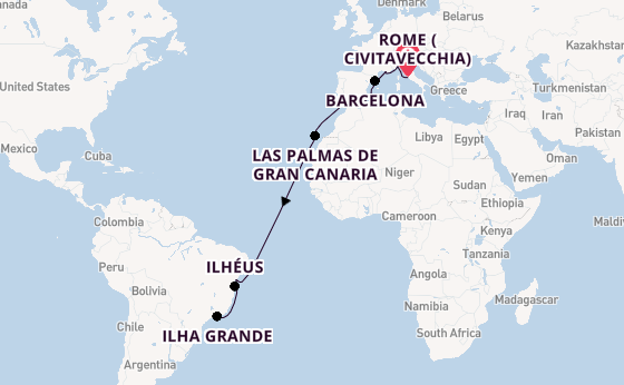Transatlantic from Rome (Civitavecchia), Italy with the MSC Divina