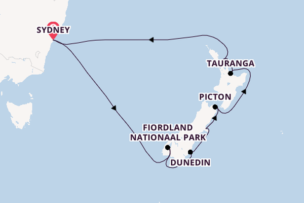 Nieuw Zeeland vanaf Sydney, Australië met de Royal Princess