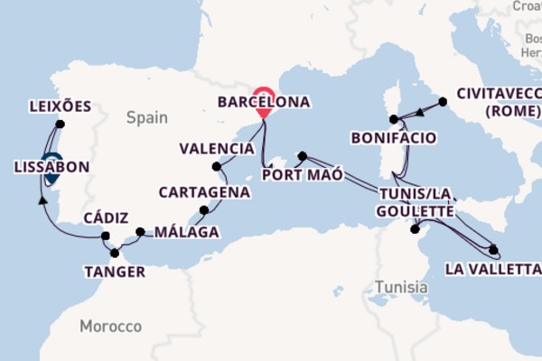 Westelijke Middellandse Zee vanaf Barcelona, Spanje met de Seabourn Sojourn