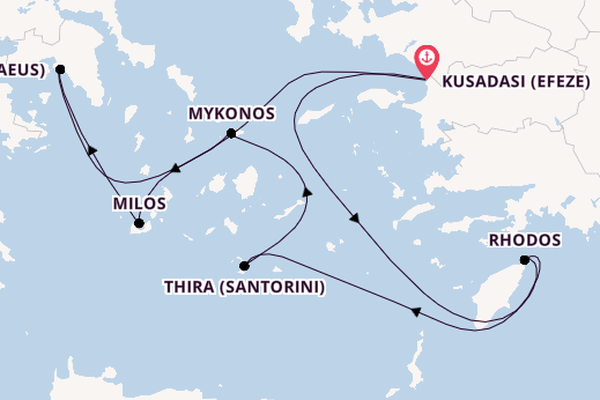 Oostelijke Middellandse Zee vanaf Kusadasi (Efeze), Turkije met de Celestyal Journey