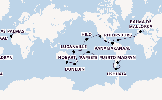 Wereldreizen vanaf Buenos Aires, Argentinië met de MSC Magnifica
