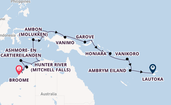 Australië vanaf Broome, Australië met de Seabourn Pursuit