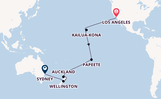 Transpacifisch vanaf Los Angeles, Verenigde Staten met de Royal Princess