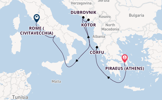 Mediterranean from Piraeus (Athens), Greece with the Nieuw Statendam