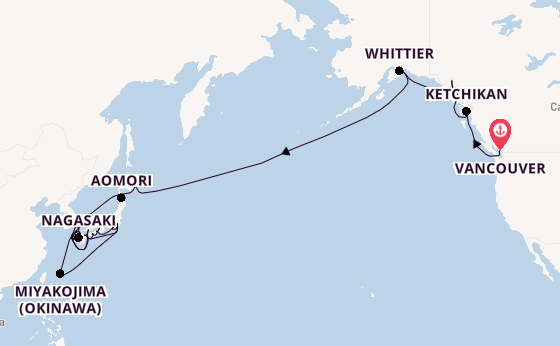 Transpacifisch vanaf Vancouver, Canada met de Seven Seas Explorer