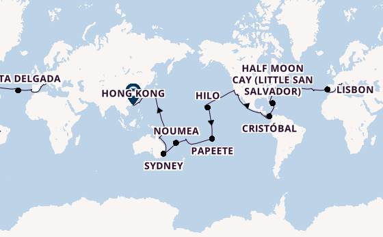 World Cruise from Savona, Italy with the Costa Deliziosa