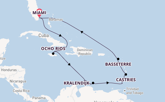 Caribbean from Miami, Florida with the Seven Seas Prestige