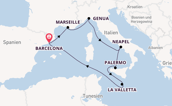 Westliches Mittelmeer ab Barcelona, Spanien auf der MSC Seaview